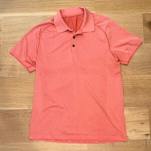 Men's orange Lululemon drifit golf Polo collared Shirt size Large